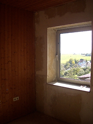 Obergeschoss Richtung Gastank Blick aus dem Fenster