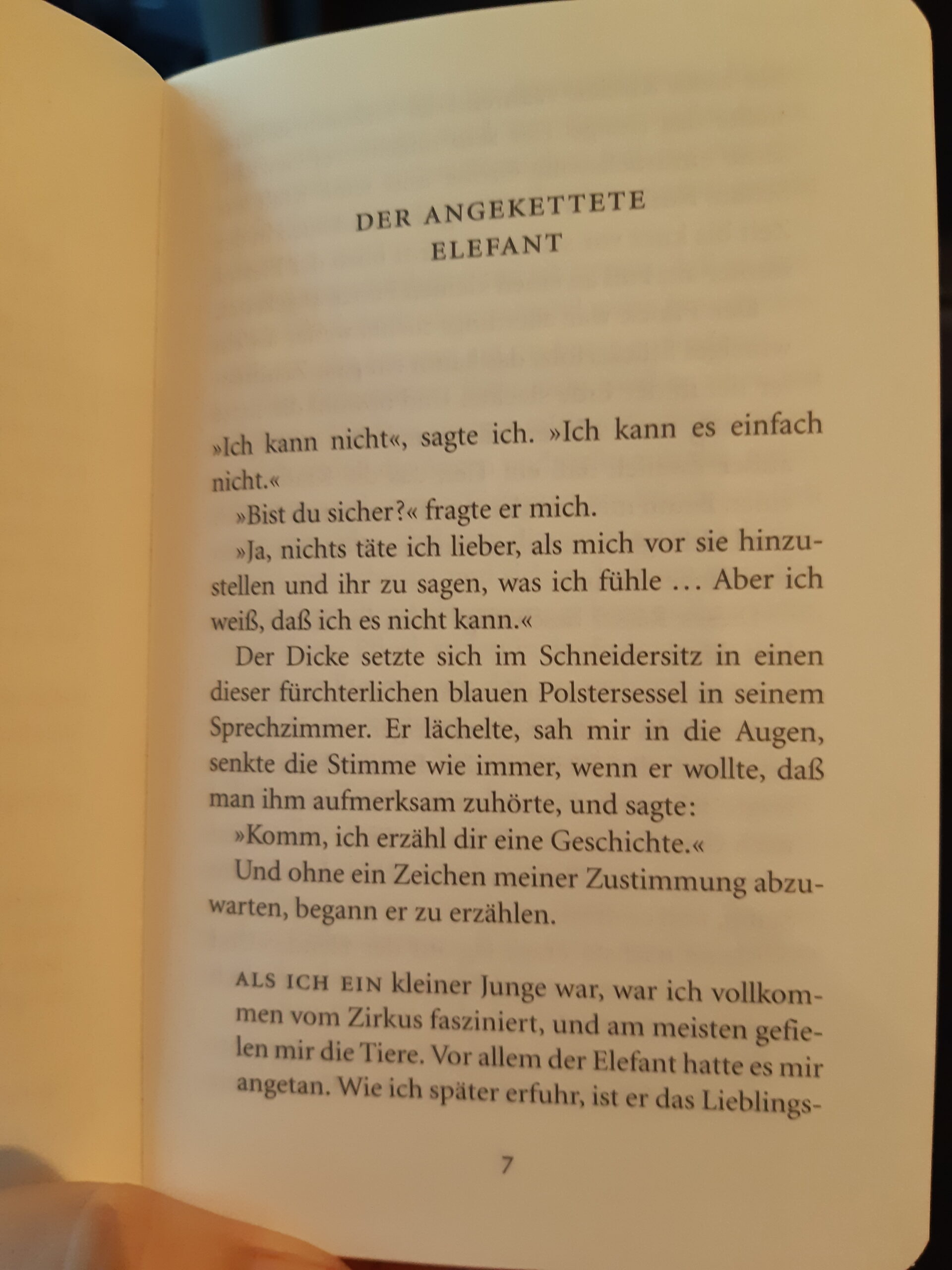 Seite des ersten Kapitels aus dem Buch von Jorge Bucay